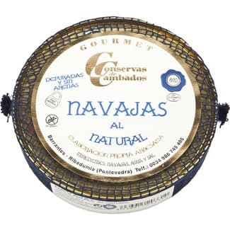 Navajas al natural depuradas 8-10 piezas lata 154 g neto escurrido - Conservas De Cambados
