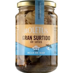 Gran surtido de setas con agua de mar frasco 180 g neto escurrido - Aranca
