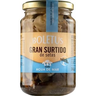 Gran surtido de setas con agua de mar frasco 180 g neto escurrido - Aranca