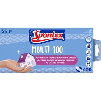 Multi guantes finos desechables sin latex hipoalergénicos talla S caja 100 unidades - Spontex