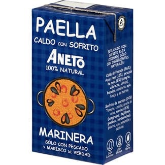 Caldo para paella de pescado y marisco con sofrito 100% natural envase 1 l - Aneto
