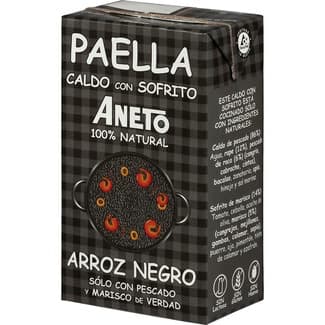 Caldo para arroz negro con sofrito 100% natural sin gluten y sin lactosa envase 1 l - Aneto