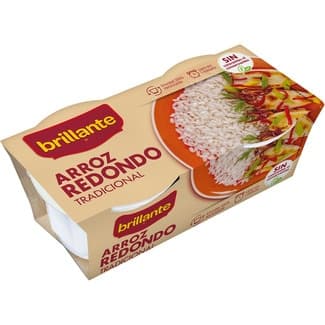 Arroz redondo tradicional cocido para guarnición pack 2 envase 125 g - Brillante