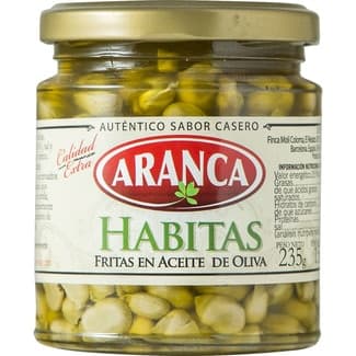 Habitas fritas en aceite de oliva frasco 225 g - Aranca