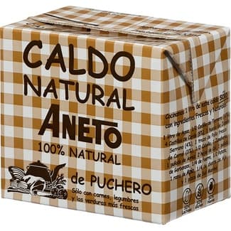 Caldo de puchero 100% natural sin gluten y sin lactosa envase 500 ml - Aneto