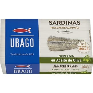 Sardinas en aceite de oliva lata 80 g neto escurrido - Ubago