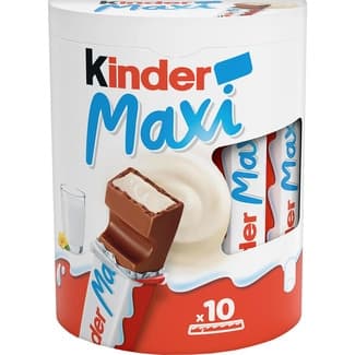 Maxi barritas de chocolate con leche estuche 10 unidades - Kinder