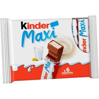 Maxi barritas de chocolate con leche estuche 6 unidades - Kinder