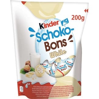 White huevos de chocolate blanco rellenos de leche y avellanas estuche 200 g - Kinder Schoko-bons