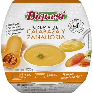 Crema de calabaza y zanahoria tarrina 400 g - Diquesi