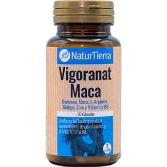 Vigoranat maca, damiana, L-Arginina, ginkgo, zinc y vitamina B6 envase 30 cápsulas Tratamiento 15 dias - Naturtierra