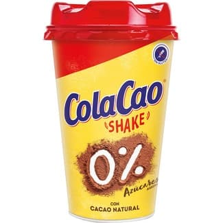 Batido de leche y cacao natural 0% azucarés añadidos y Materia Grasa Sin Gluten vaso 200 ml - Colacao Shake