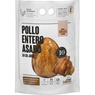 Pollo entero asado en su jugo 4 raciones envase 900 g - Chef Ideas