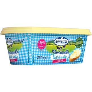 Mantequilla ligera fácil de untar tarrina 250 g - Asturiana