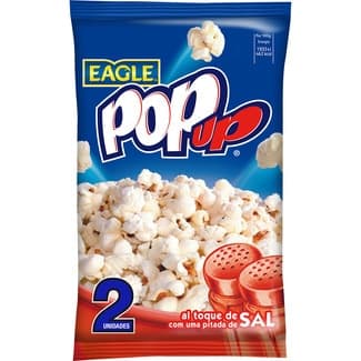 Palomitas al toque de sal pack 2 bolsas 100 g bolsa 200 g - Eagle Pop Up