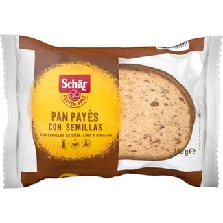 Pan payés con semillas de chía, lino y girasol sin gluten paquete 250 g - Schar