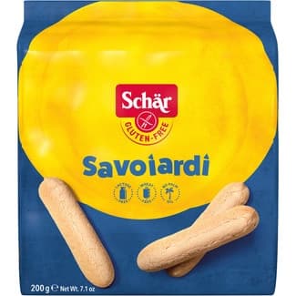 Savoiardi bizcochos sin gluten, sin lactosa y sin aceite de palma paquete 200 g - Schar