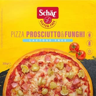 Pizza de jamón y champiñones sin gluten y sin lactosa caja 350 g - Schar