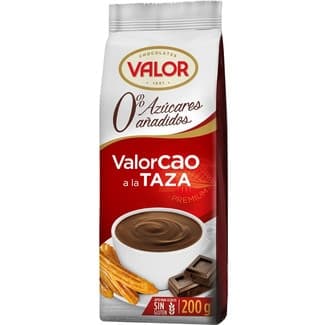 Chocolate a la taza premium sin gluten 0% azúcares añadidos paquete 200 g - Valor