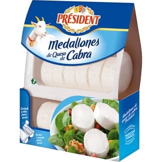 Medallones de queso francés de cabra elaborados con leche pasteurizada 12 unidades envase 200 g - President