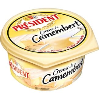Crema francesa camembert para untar o picotear tarrina 125 g - President