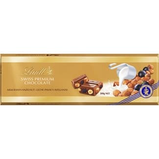 Chocolate con leche pasas y avellanas tableta 300 g - Lindt Swiss Premium