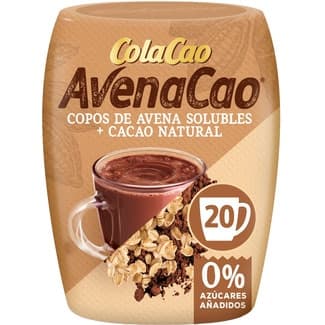 Copos de avena solubles Kölln con cacao natural 0% azúcares añadidos bote 300 g - Colacao