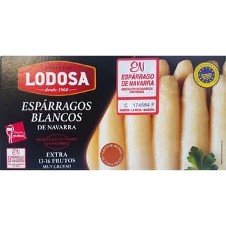 Espárragos blancos IGP de Navarra muy grueso 13-16 piezas lata 500 g neto escurrido - Lodosa