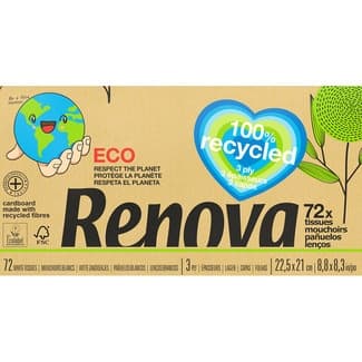 Eco pañuelos faciales reciclados 3 capas caja 75 unidades - Renova