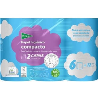 Papel higiénico compacto 2 capas paquete 6 rollos - El Corte Ingles