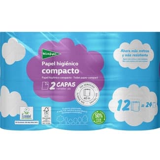 Papel higiénico compacto 2 capas paquete 12 rollos - El Corte Ingles