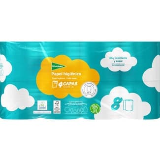 Papel higiénico blanco 4 capas paquete 8 rollos - El Corte Ingles