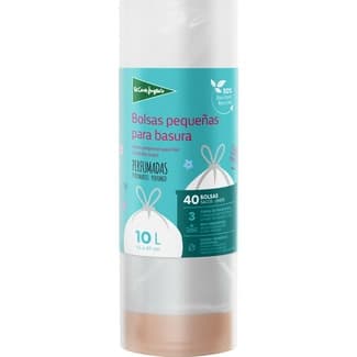 Bolsas de basura pequeñas con autocierre blanca 45X47 10 litros rollo 40 unidades - El Corte Ingles