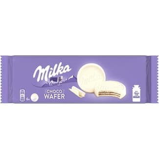 Choco Wafer galletas de barquillo cubiertas de chocolate blanco estuche 180 g - Milka