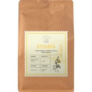 Café molido de tueste natural 100% Arábica origen Etiopia paquete 250 g - Club Del Gourmet