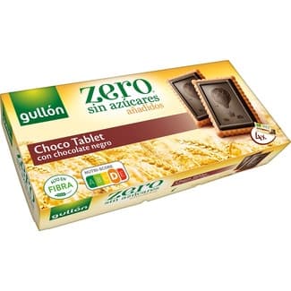 Galletas con tableta de chocolate negro negro sin azúcares añadidos estuche 150 g - Gullon Zero