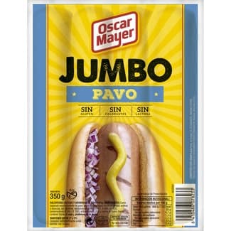 Jumbo salchichas cocidas y ahumadas de pavo y pollo sin gluten envase 350 g - Oscar Mayer