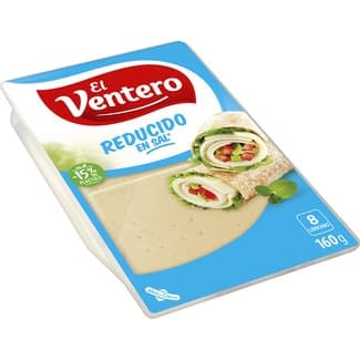 Queso tierno de vaca reducido en sal elaborado con leche pasteurizada en lonchas envase 160 g - El Ventero