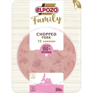 Family chopped pork en lonchas sin gluten sin lactosa envase 250 g - Elpozo