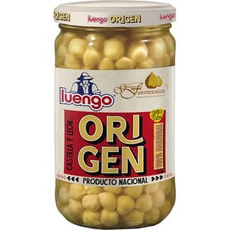 Origen garbanzos cocidos de Fuentesaúco frasco 400 g neto escurrido - Luengo