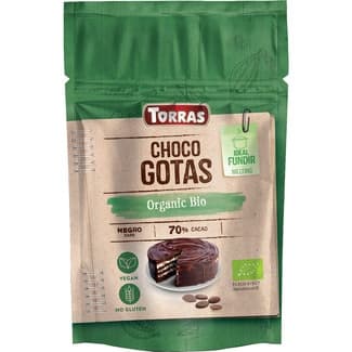 Organic Bio choco gotas 70% cacao ecológicas ideal para fundir bolsa 200 g - Torras