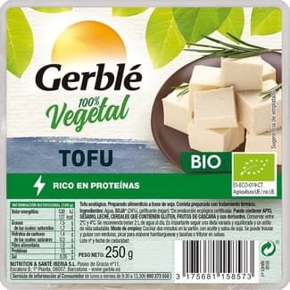 Tofu 100% vegetal y ecológico envase 250 g - Gerble