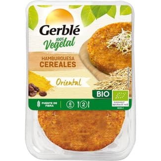 Bio Oriental hamburguesa de cereales 100% vegetal y ecológica pack 2 unidades 80 g - Gerble