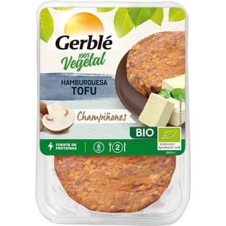 Bio hamburguesa de tofu y champiñones 100% vegetal ecológica pack 2 unidades 80 g - Gerble