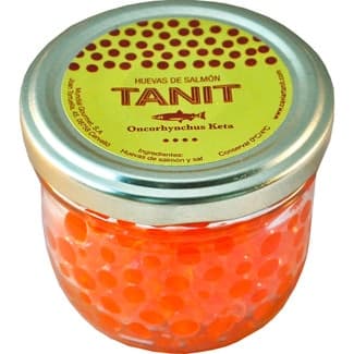 Huevas de salmón keta tarro 100 g - Tanit