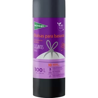 Bolsas de basura con autocierre gris 85x105 100 litros rollo 10 unidades - El Corte Ingles