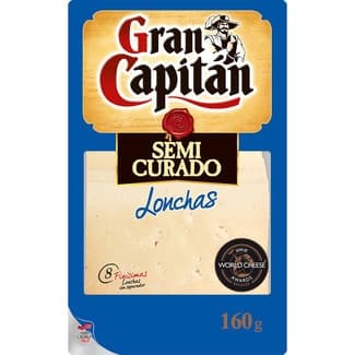 Queso semicurado mezcla elaborado con leche pasteurizada en lonchas envase 160 g - Gran Capitan