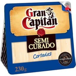 Queso semicurado mezcla elaborado con leche pasteurizada cortadas cuña 230 g - Gran Capitan