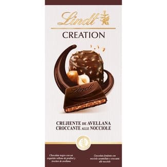 Chocolate negro con relleno de praliné crujiente de avellanas tableta 150 g - Lindt Creation