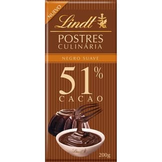 Chocolate negro suave de repostería y postres 51% cacao para fundir tableta 200 g - Lindt